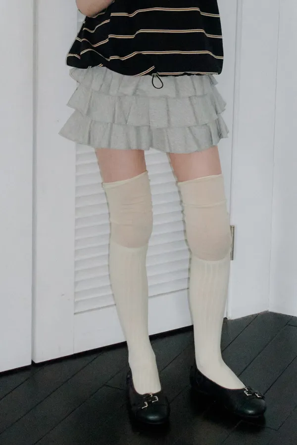 [예약배송 5/28 순차적 출고]PEPLUM COTTON SKIRT - GRAY