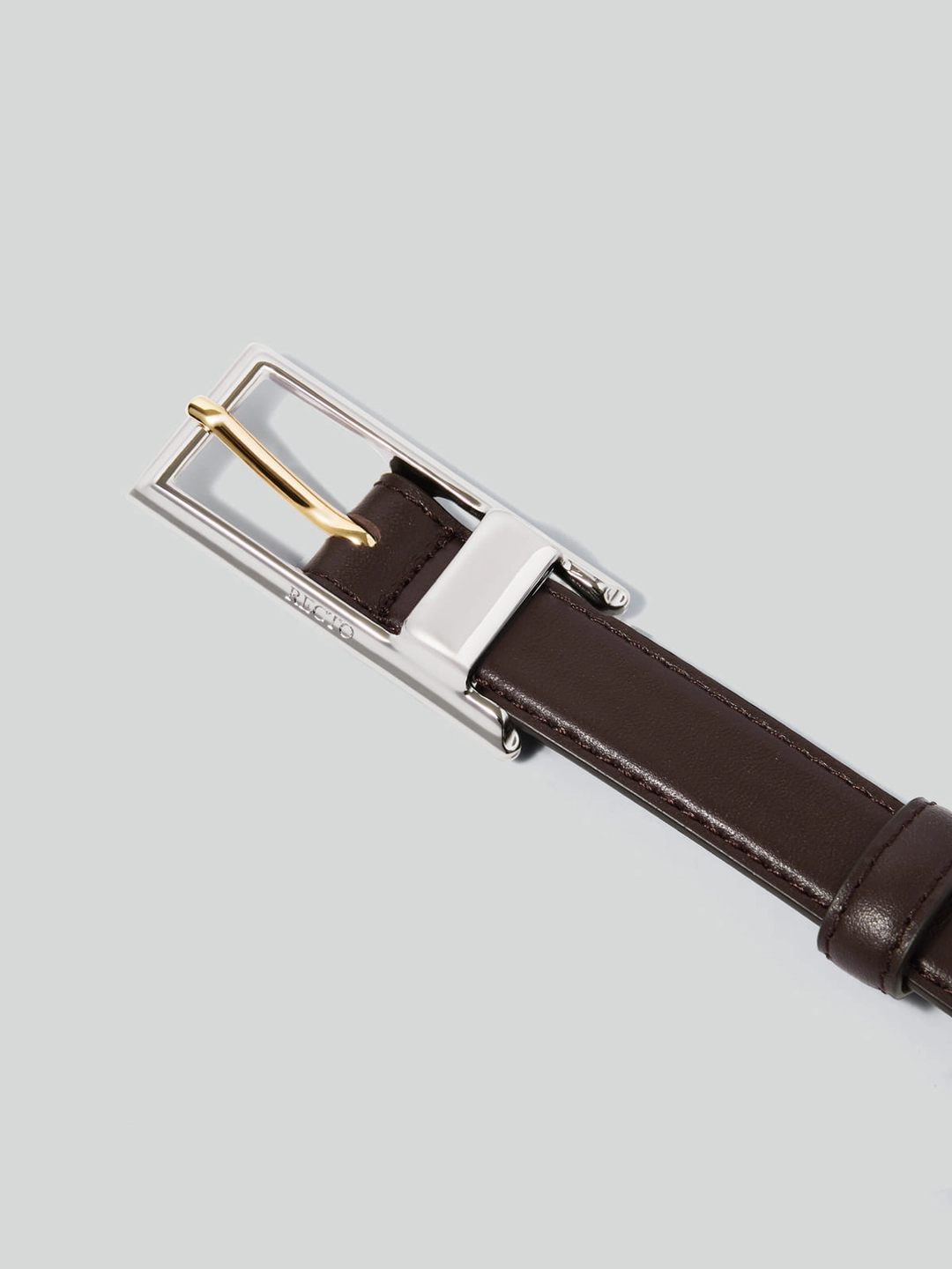 렉토 CONTRAST SIGNATURE SQUARE BUCKLE BELT (VINTAGE BROWN) 상품 이미지 2