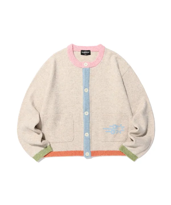 color block knit cardigan[ivory]