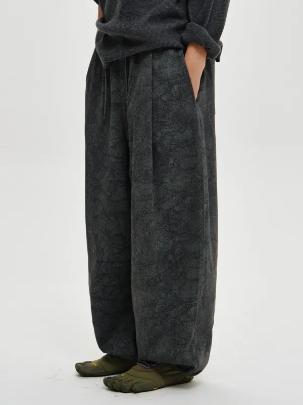 [PLZPROJECT]PATTERN RELAXED JOGGER PANTS, CHARCOAL
