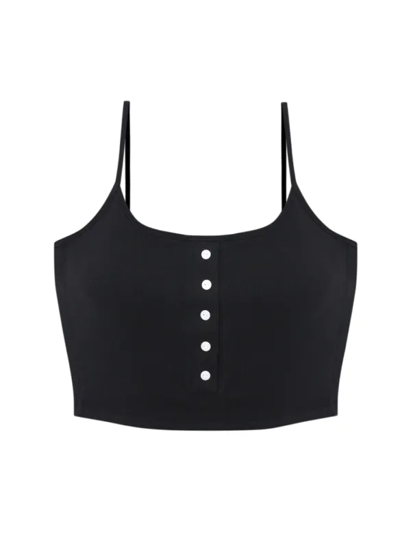 BUTTON BRA TOP_BLACK