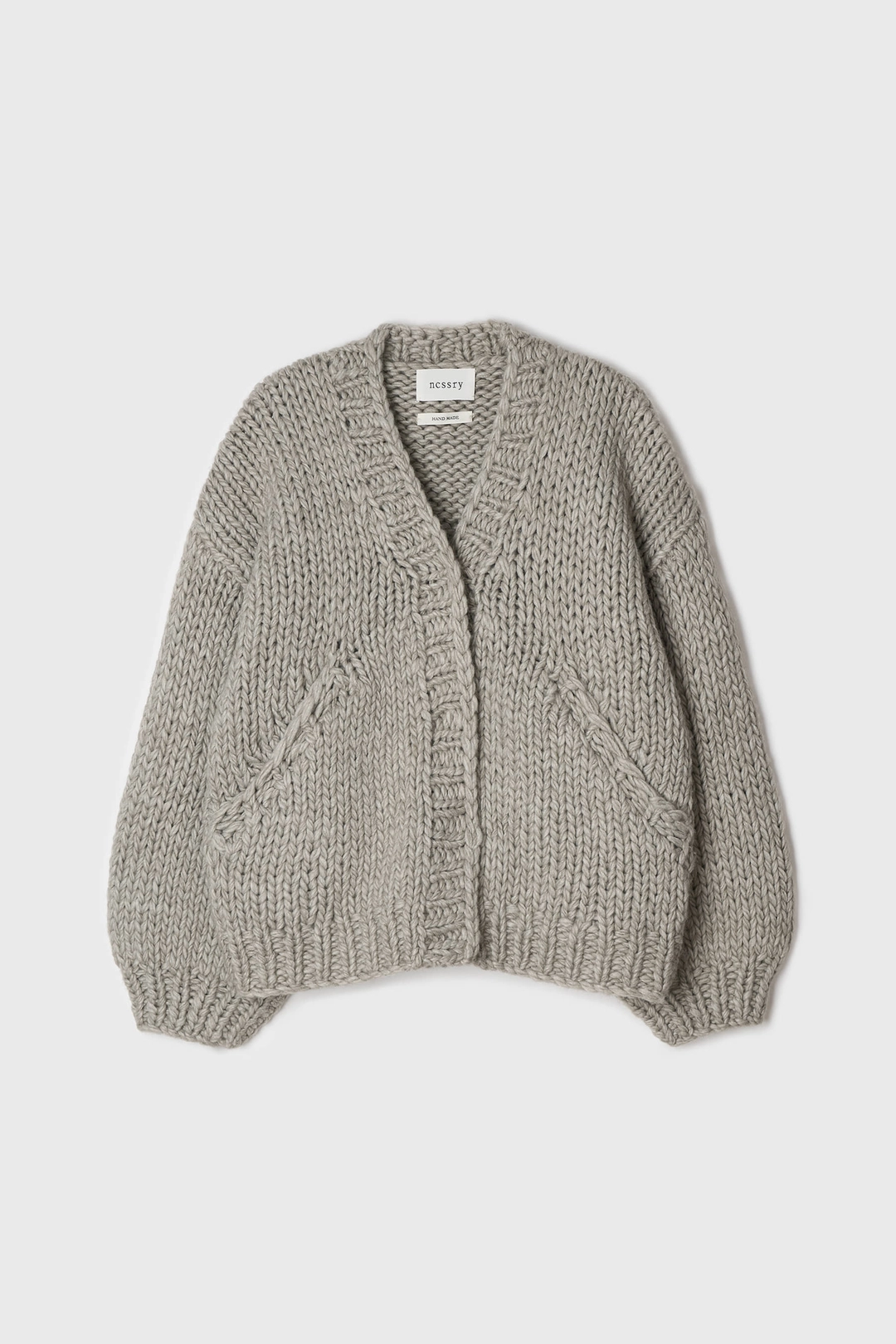 네세서리 Chunky Handmade Knit Cardigan (Beige) 상품 이미지 1