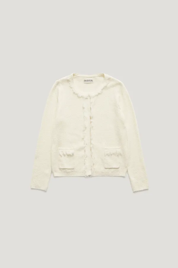 HALO TWEED CARDIGAN_IVORY / ₩159,000