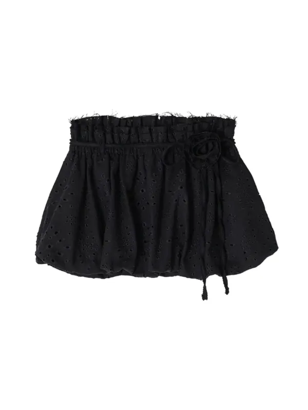ROSE PUNCHING BALLOON SKIRT_BLACK