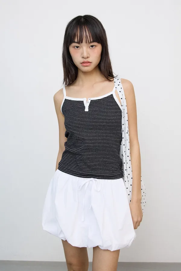 Striped open top_black