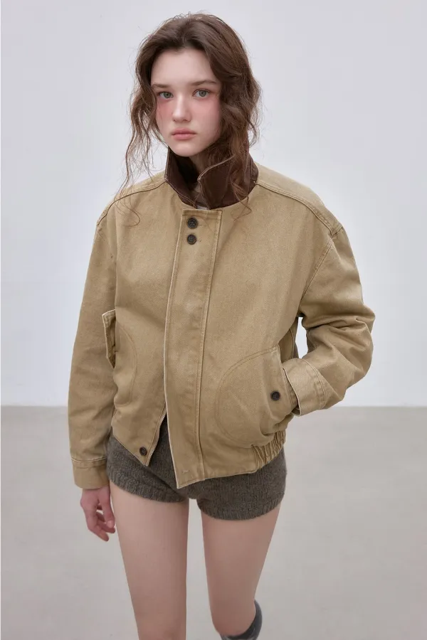 VINTAGE GARMENTS WASHED WORK JACKET (BEIGE)