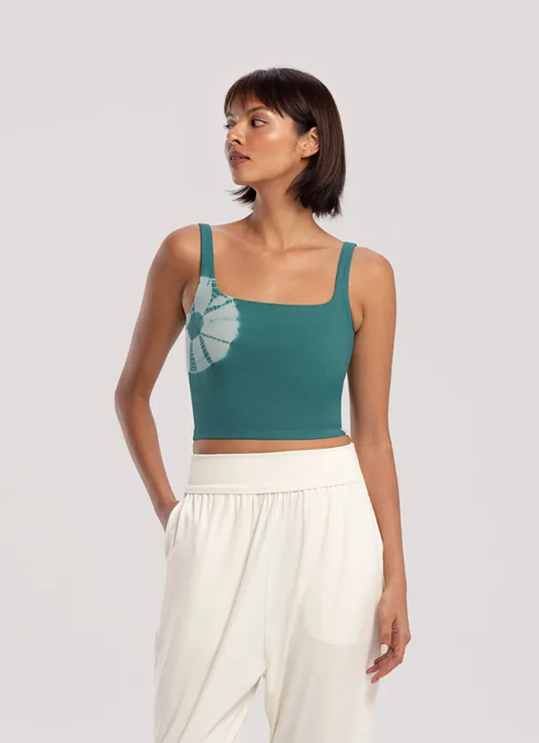 Deep square tank top_dyed_Porcelain Green