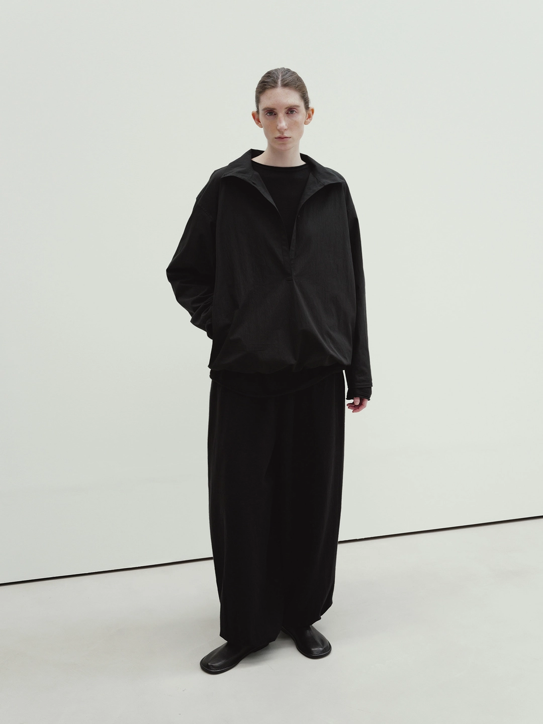모이아 half placket shirt (black) 상품 이미지 2