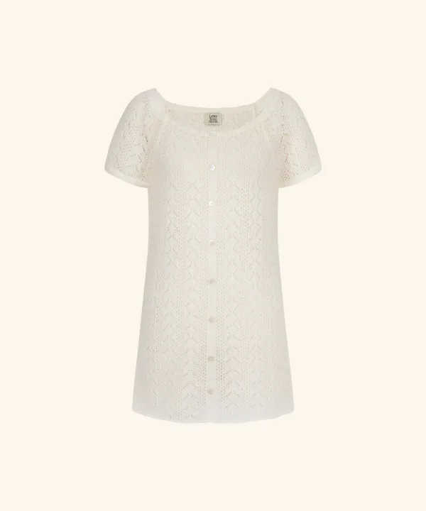 Roy Layered Knit Dress (Cream)