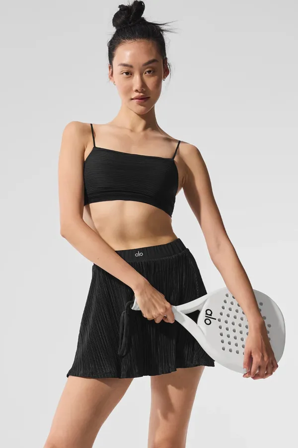 Micro Plisse Game On Bra - Black