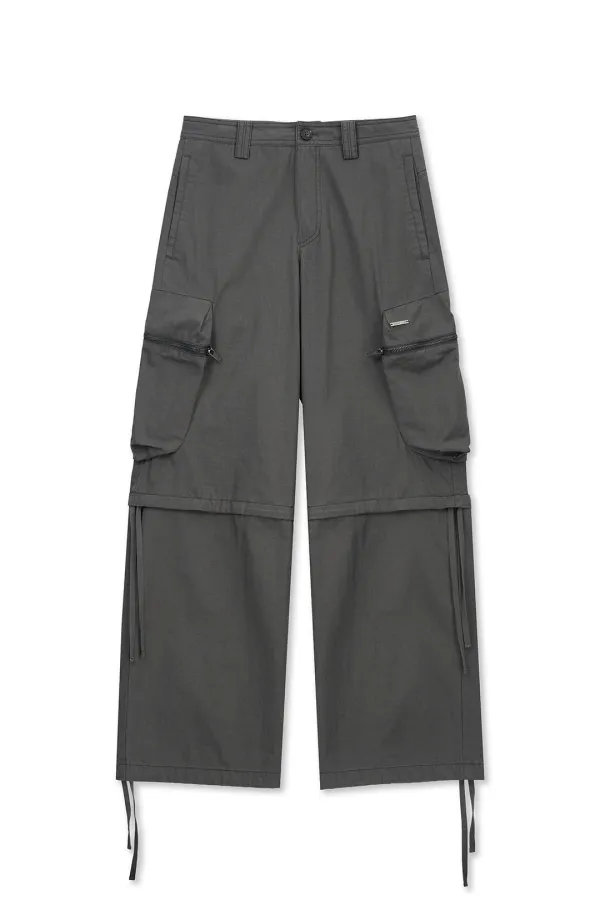 DETACHABLE CARGO PANTS IN CHARCOAL