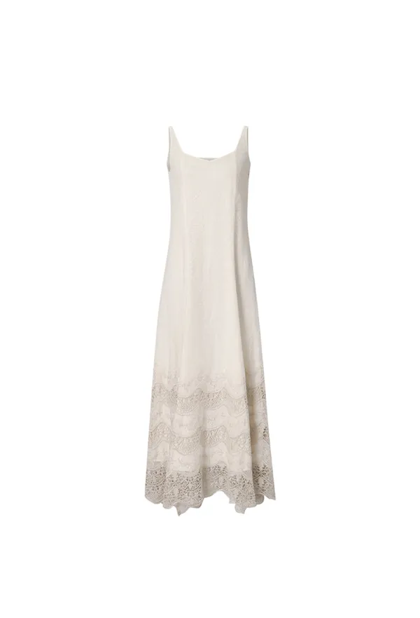 Isabella Scallop Lace Dress (Cream)