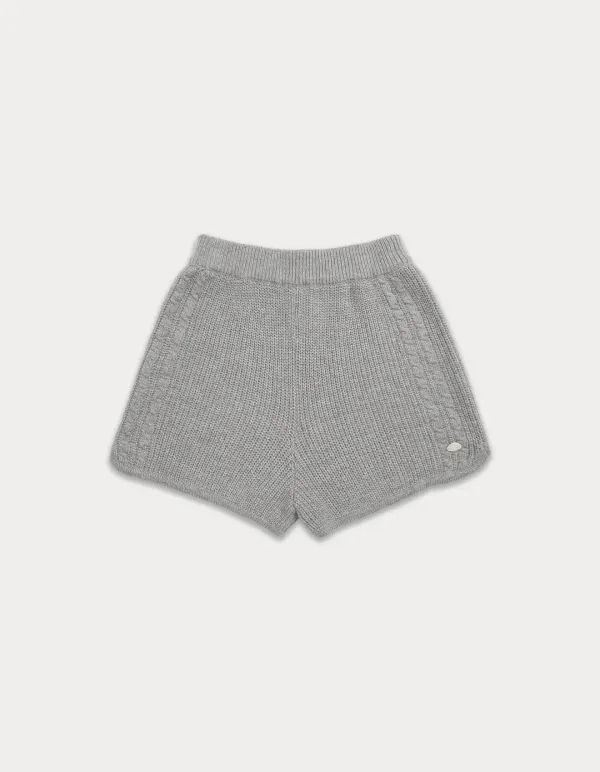 Double cable knit pants - grey
