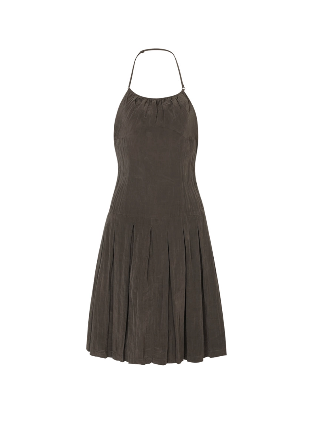 루루서울 Nylon Halter Neck Dress (Khaki Brown) 상품 이미지 1