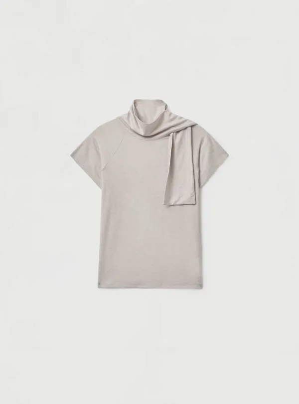 TIE JERSEY T-SHIRT - GRAYBEIGE
