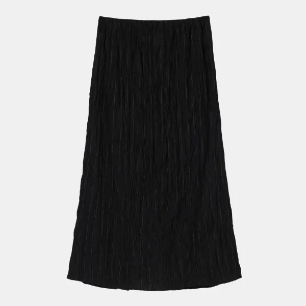 wrinkle layered skirt (black)