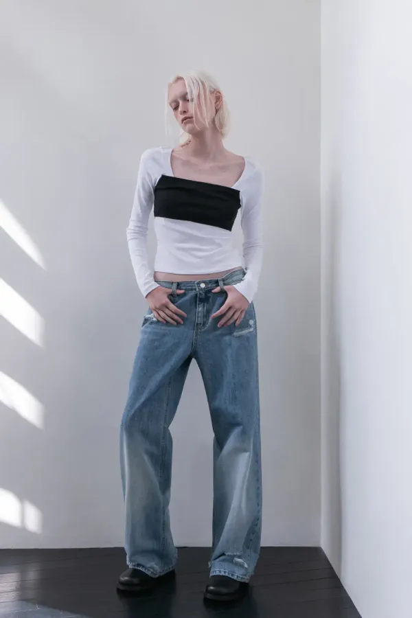 VINTAGE BRUSH WASHING DENIM
