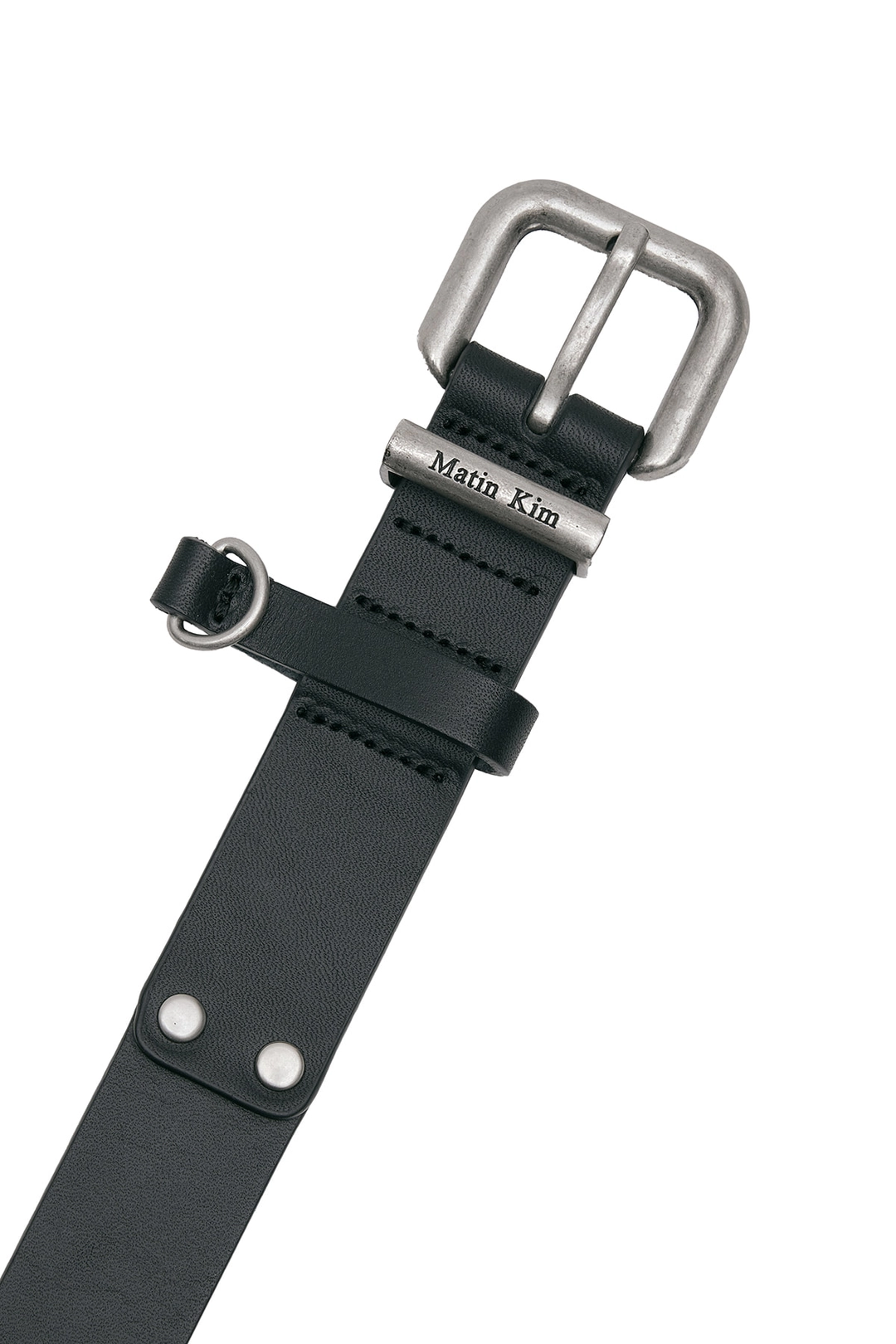 마뗑킴 DOUBLE STUD LEATHER BELT IN BLACK 상품 이미지 2