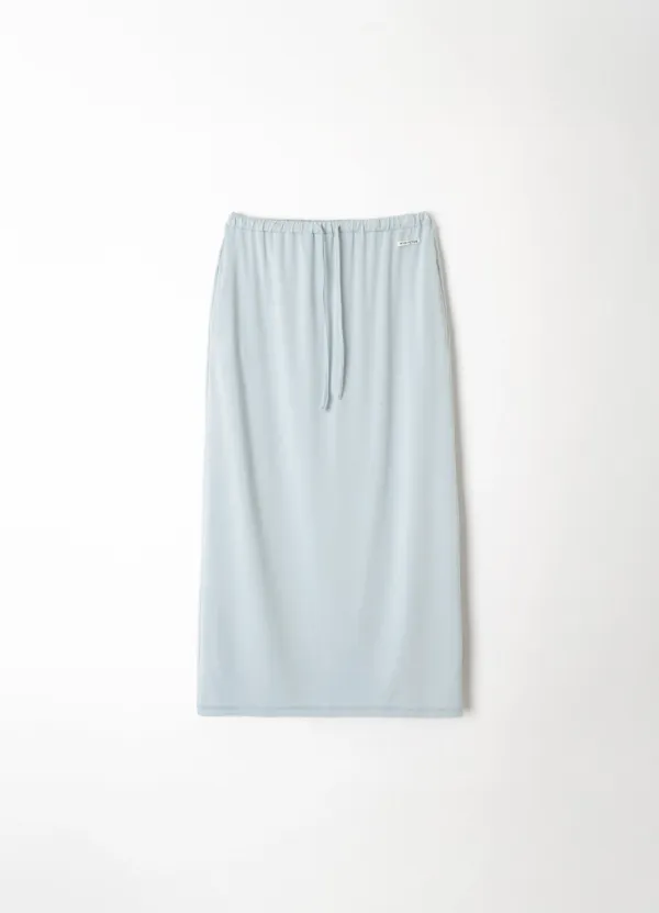 Jersey Straight Maxi Skirt - Polar Sky-Blue