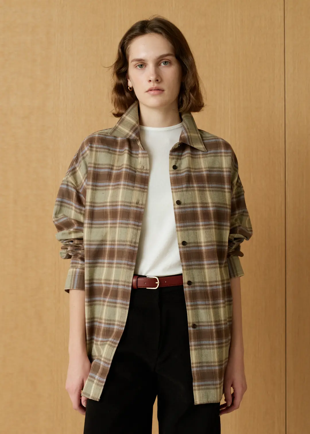 더라이 Overfit Check Shirt(Brown) 상품 이미지 2
