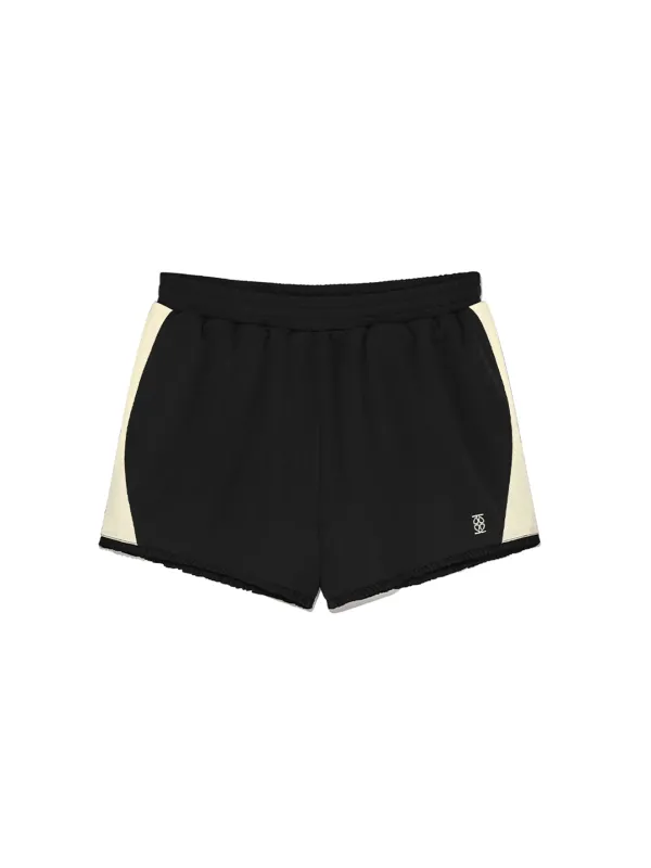Frill Jersey Shorts Black Ivory