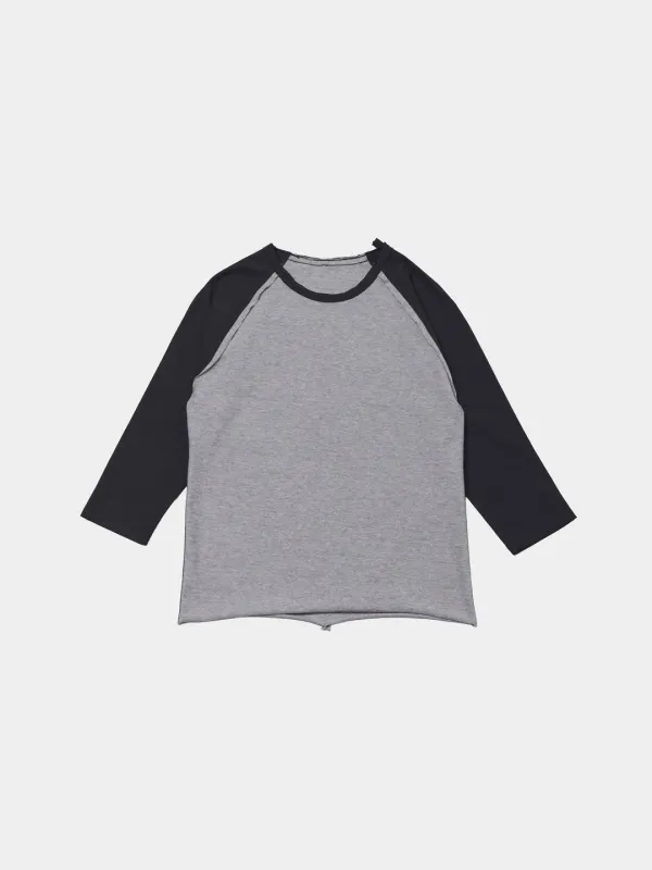 REVERSIBLE RAGLAN T-SHIRT CHARCOAL