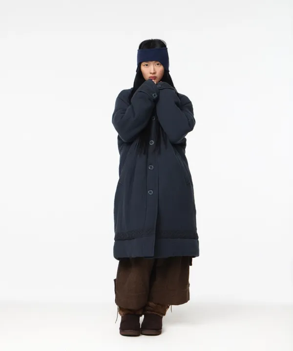 SOFT STITCH PADDED COAT BLUE CHARCOAL