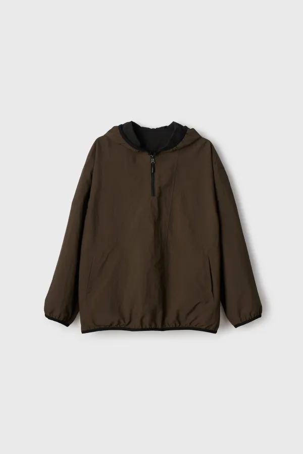 Reversible Hooded Anorak (Brown/Black)