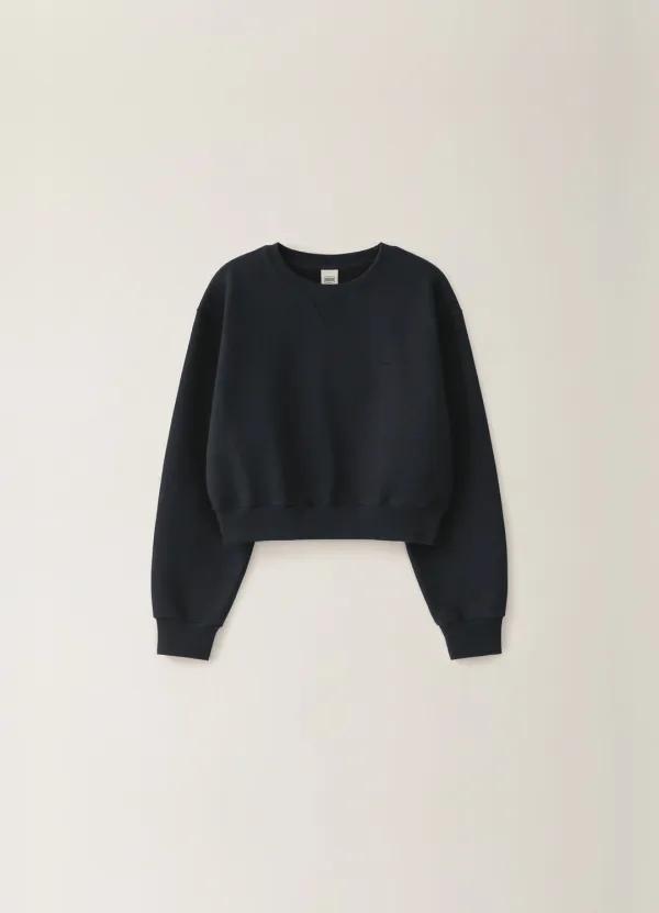 Jacquard Embroidery Sweatshirt - Navy