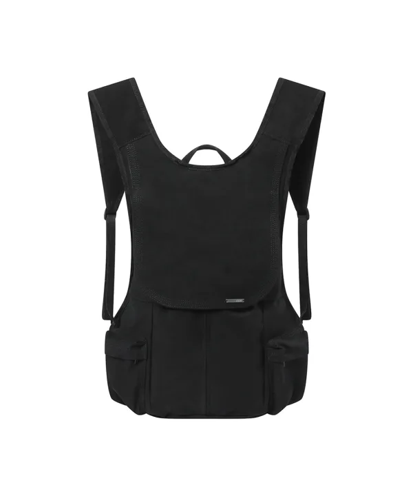 Side pocket vest backpack BLACK