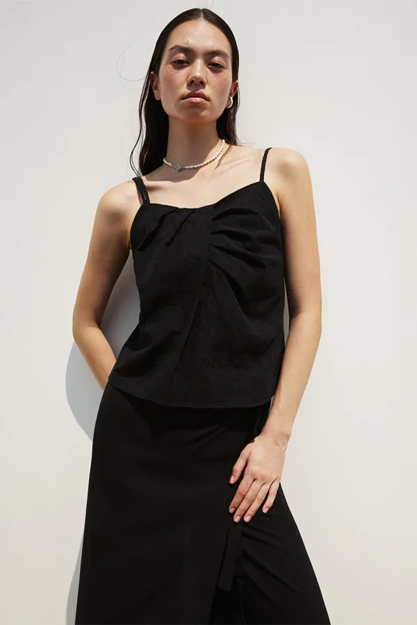 LACE EMBROIDERED DOUBLE STRAP TOP