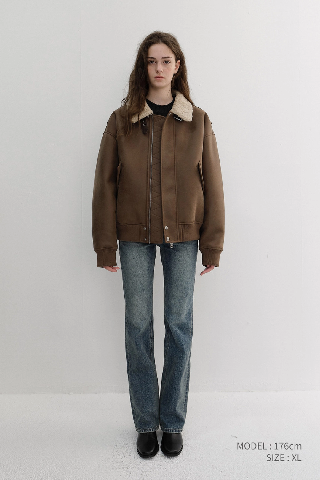 던스트 UNISEX VOLUME AVIATOR BLOUSON BROWN_UDJU6D131W2 상품 이미지 1