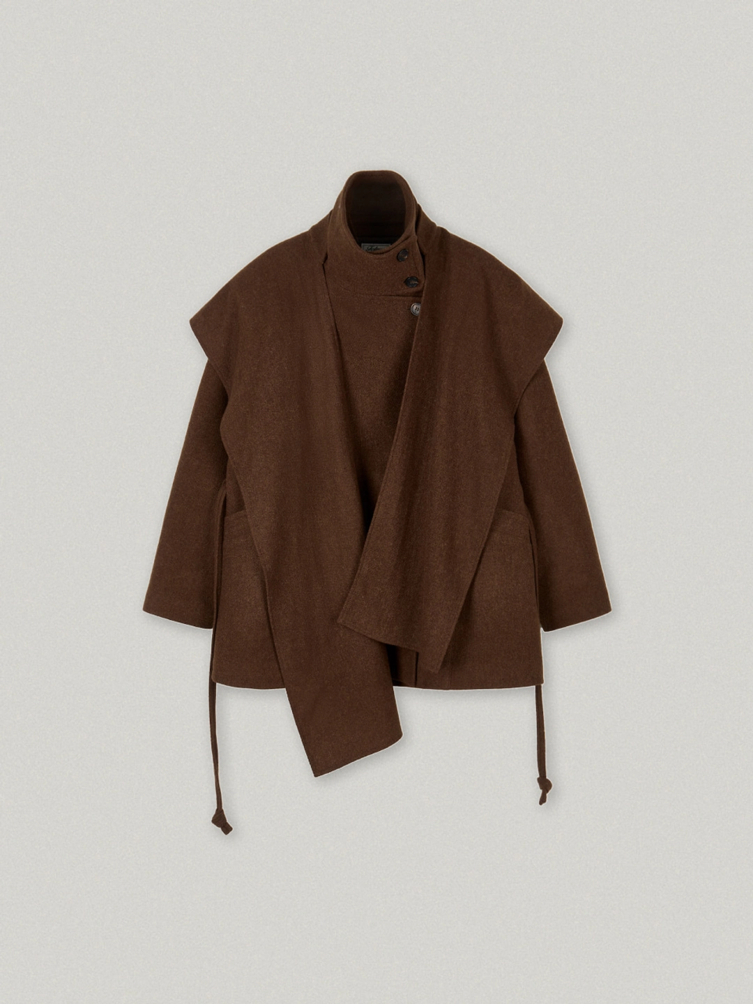 폴뉴아 REFINE HIGH NECK HALF COAT (BROWN) 상품 이미지 1