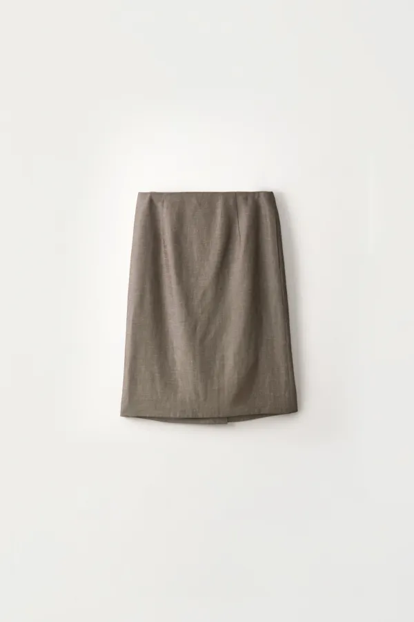 3RD / Yves h-line skirt (Stone beige)