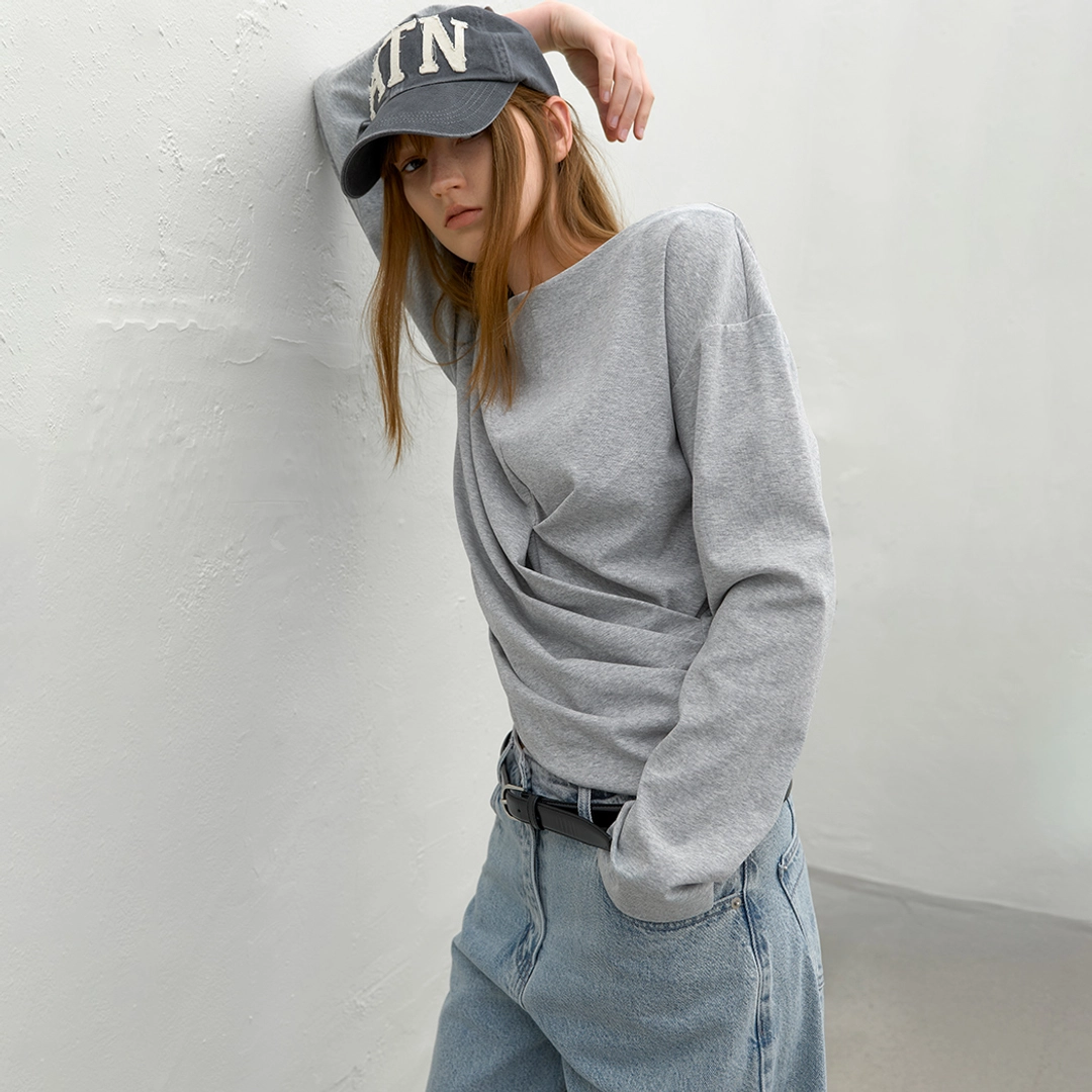 아뜰리에 나인 (T-7168)LOOSEFIT DRAPING TEE BLOUSE 상품 이미지 2