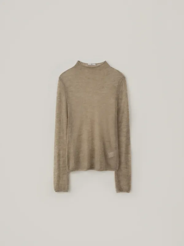 Kid Mohair Turtleneck Knit - Beige
