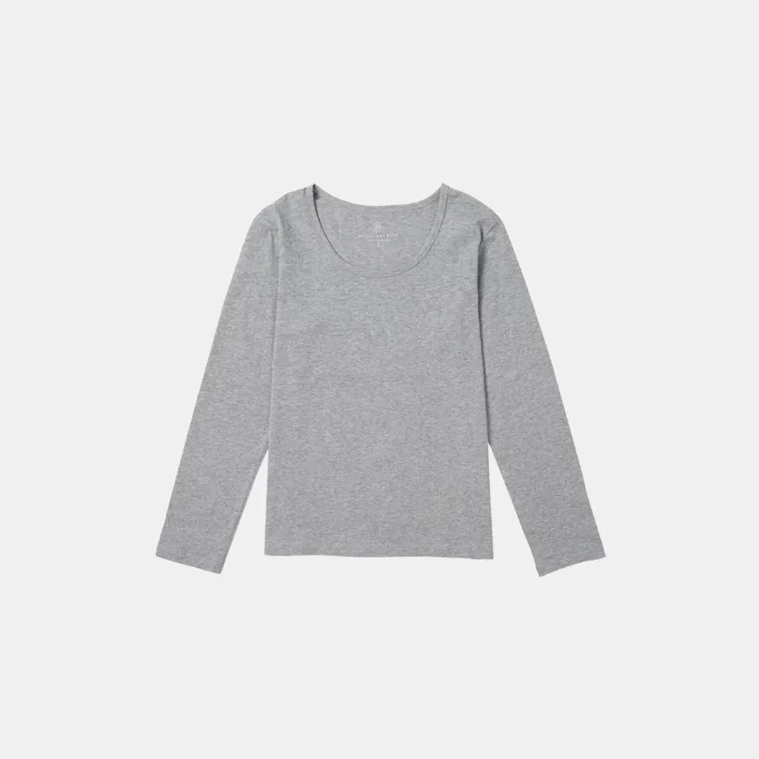 시야쥬 SITP5189 에센셜 U넥 긴팔 티셔츠_S\'est passee(쎄빠쎄)_Melange gray 상품 이미지 1
