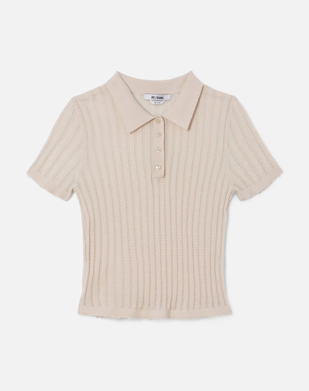 리던 The Veil Pointelle Polo - Ivory 상품 이미지 1