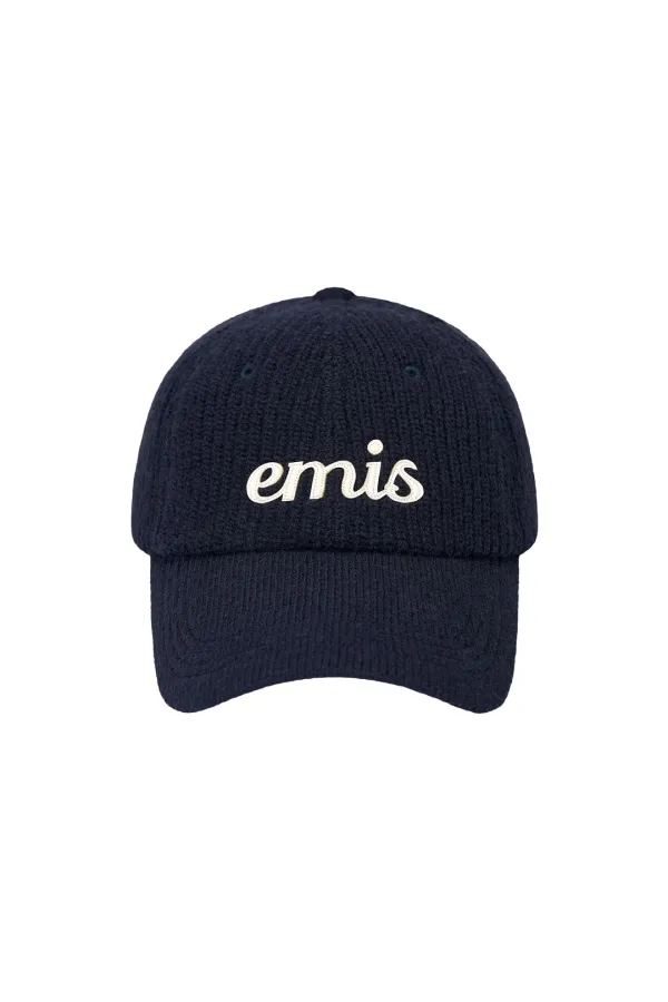 APPLIQUE KNIT BALL CAP-NAVY