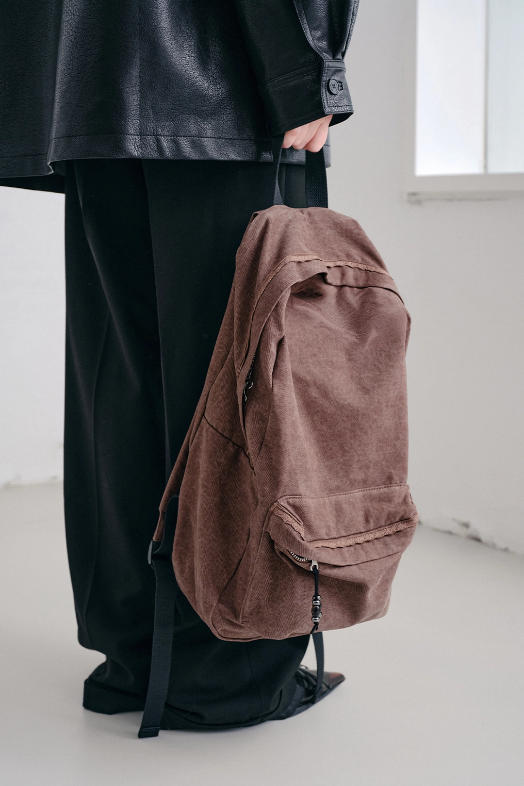썬번프로젝트 VINTAGE WASHED LACE BACKPACK, BROWN 상품 이미지 1