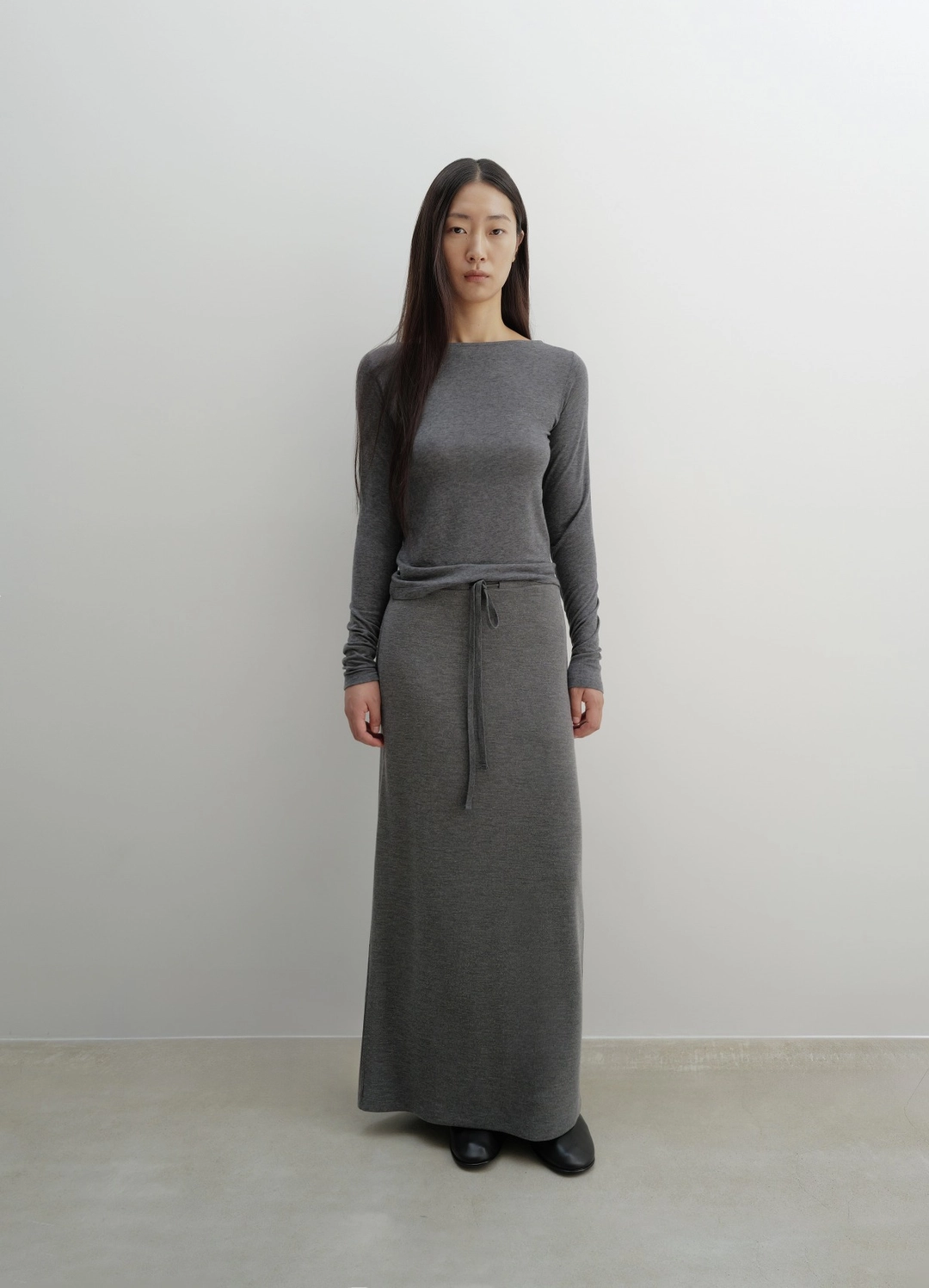 렉스핑거마르쉐 Wool Boat Neck Top / Charcoal 상품 이미지 1