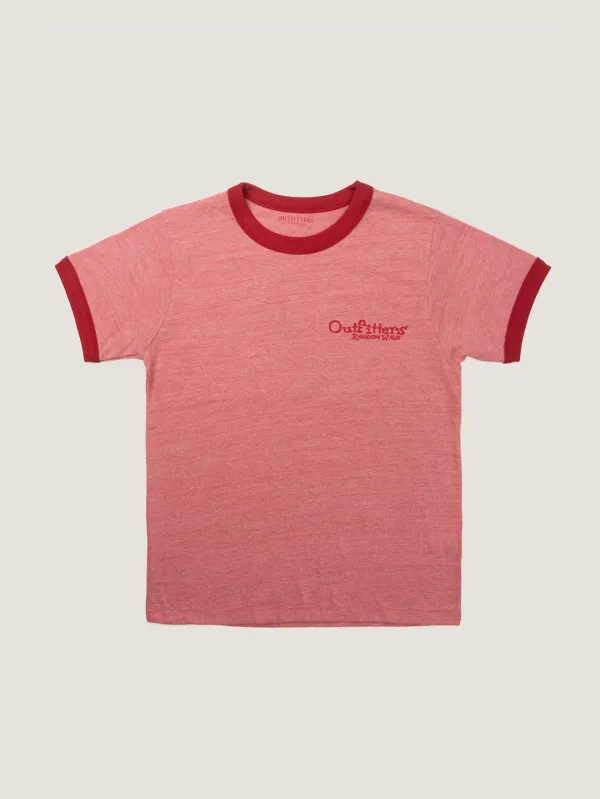 OUTFITTERS LOGO RINGER T-SHIRT [ Vintage Red ]