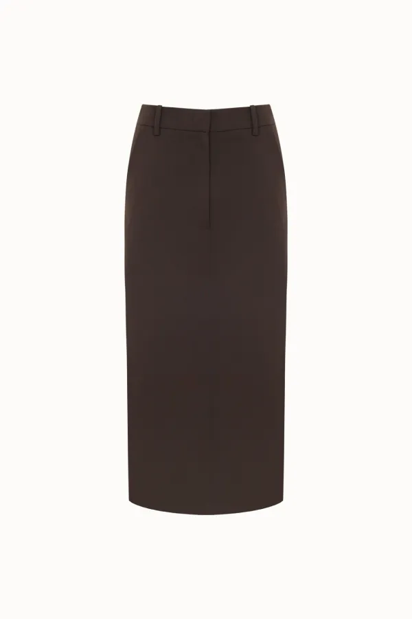 [2차 리오더]Maxi H-line Skirt[LMBEAUSK405]-Chocolate brown
