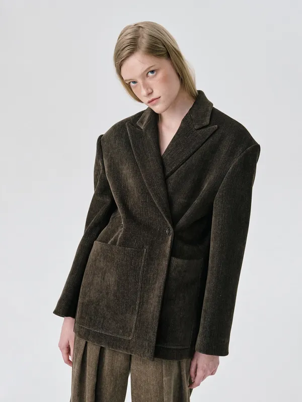 Back Brushed 2-way Jacket_Dark Brown