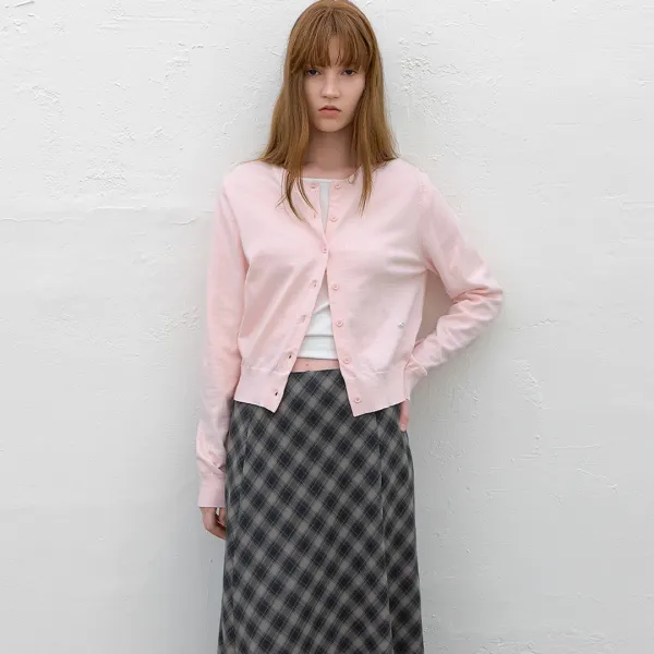 (CD-2273)COTTON CLASSICAL SLIM KNIT CARDIGAN