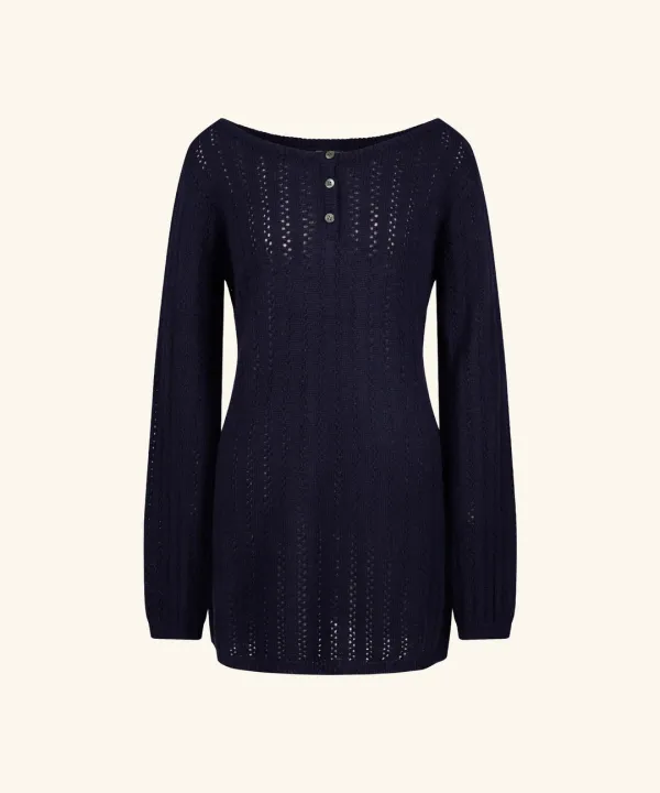 Blake Wool Knit Dress ( Navy )