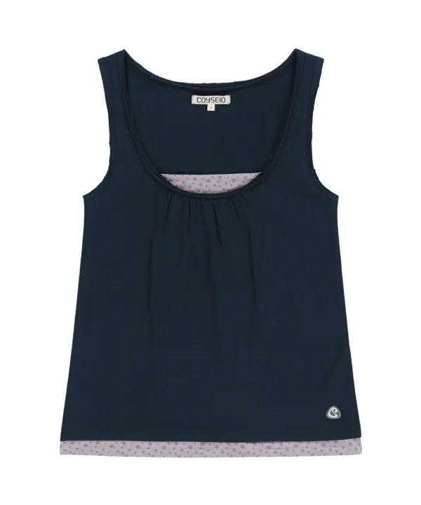 DUDU LAYERED SLEEVELESS NAVY