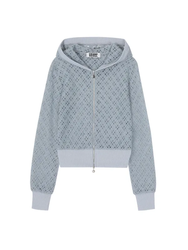 PUNCHING KNIT HOODIE_DUSTY BLUE