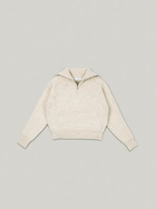 M/P Alpaca Half Zip-up Knit - Beige알파카 하프집업 니트