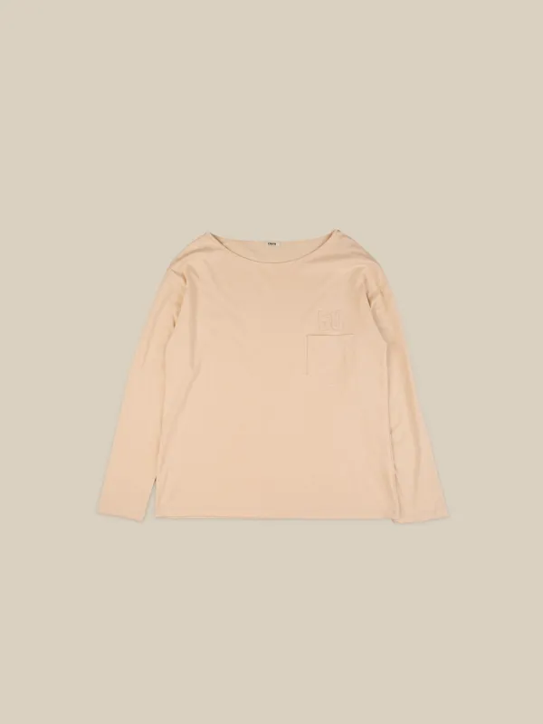 PATCHED POCKET OFF SHOULDER T [ BUTTER ]